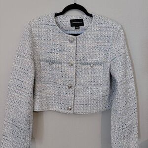 Urban Beyond Women's Tweed Blazer - Light Gray